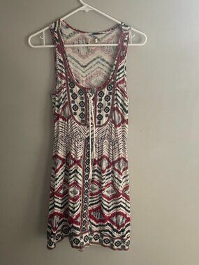 Lucky Brand Boho Dress Small Sleeveless Embroidered Festival Summer